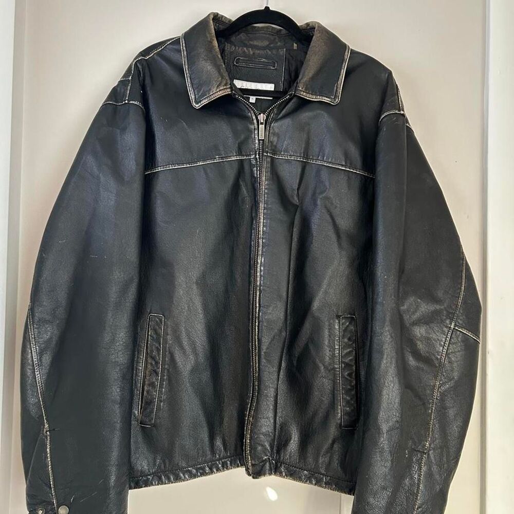 Vintage y2k Mens leather jacket Calvin Klein VTG